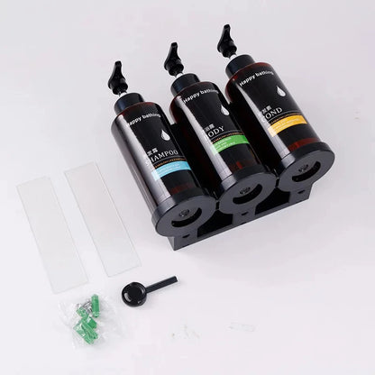 Dispensador de Jabón de Pared Sin Taladro | Champú + Gel de Ducha Separados | Instalación en 60 Segundos