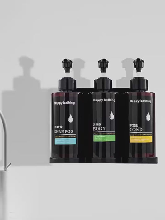Dispensador de Jabón de Pared Sin Taladro | Champú + Gel de Ducha Separados | Instalación en 60 Segundos